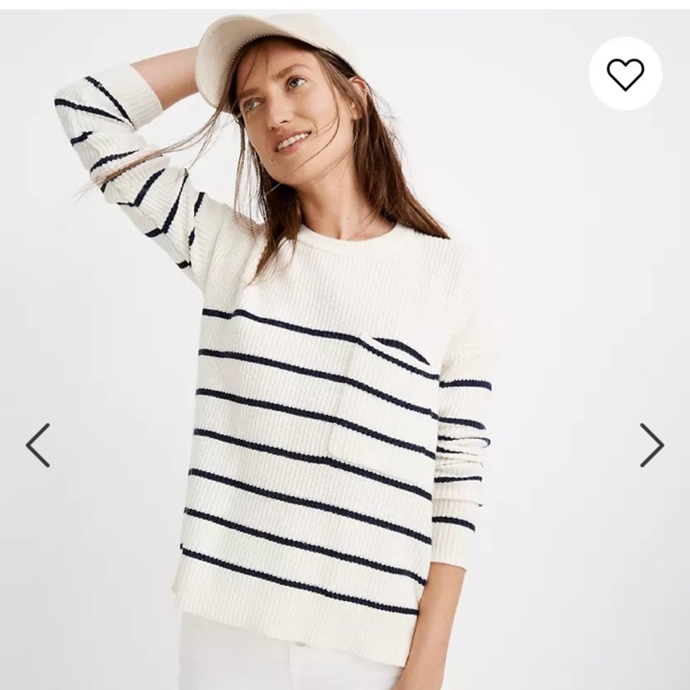 Thompson Pocket Pullover Sweater in Nautical Stripe